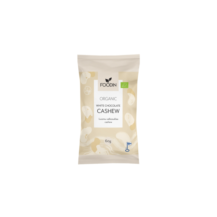 Cashewnøtter i Hvit Sjokolade ØKO 60g i gruppen Råvarer & Drikke / Godteri og sjokolade / Snacks hos Rawfoodshop Scandinavia AB (6430051822629)
