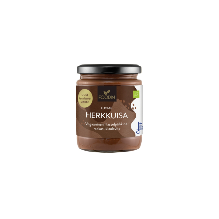 Herkkuisa Sjokolade- og Hasselnøttkrem RAW ØKO 250g i gruppen Råvarer & Drikke / Spiskammer / Smør & Kremede Pålegg hos Rawfoodshop Scandinavia AB (6430051825330)