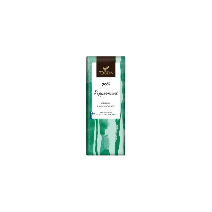 Sjokolade Peppermynte 70% RAW ØKO 40g i gruppen Råvarer & Drikke / Godteri og sjokolade / Sjokolade og bars hos Rawfoodshop Scandinavia AB (6430055212556)