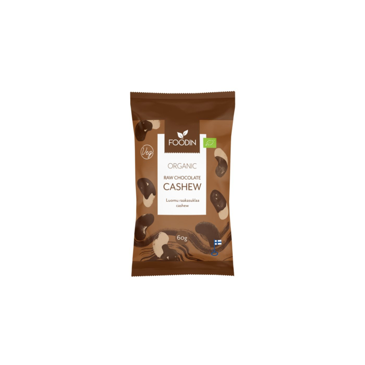 Cashewnøtter i Råsjokolade ØKO 60g i gruppen Råvarer & Drikke / Godteri og sjokolade / Snacks hos Rawfoodshop Scandinavia AB (6430055215328)