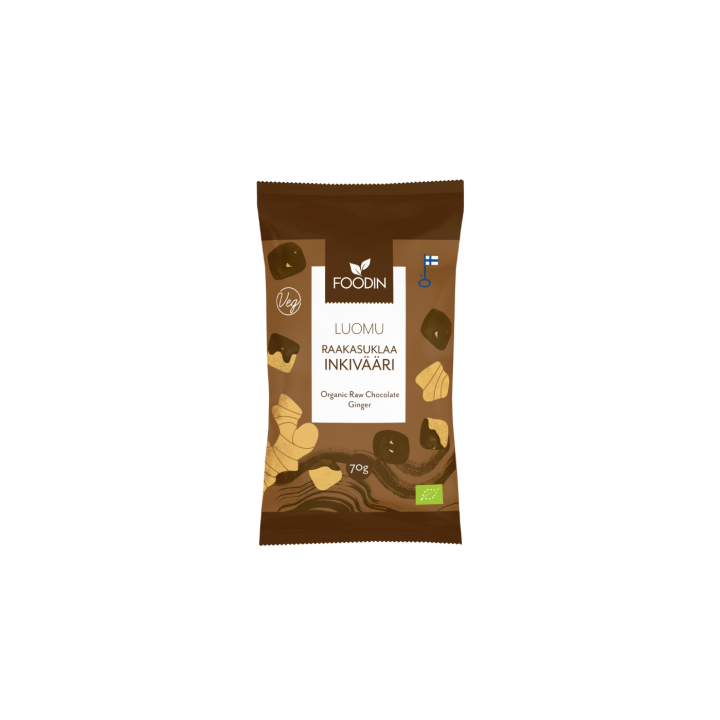 Ingefær i Råsjokolade ØKO 70g i gruppen Råvarer & Drikke / Godteri og sjokolade / Snacks hos Rawfoodshop Scandinavia AB (6430055215335)