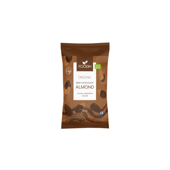 Mandler i Råsjokolade ØKO 60g i gruppen Råvarer & Drikke / Godteri og sjokolade / Snacks hos Rawfoodshop Scandinavia AB (6430055215342)