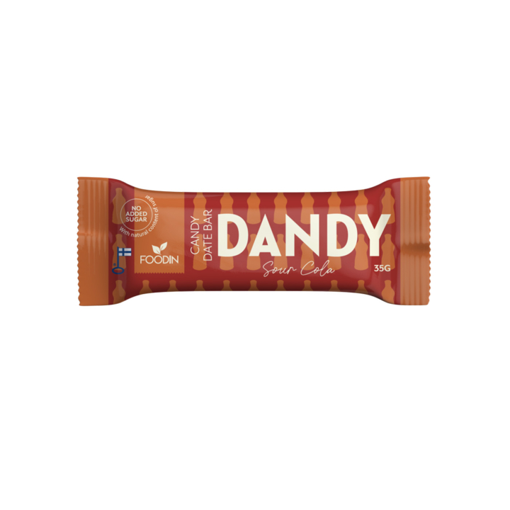 Dandy Daddelbar Sur Cola 35g i gruppen Råvarer & Drikke / Godteri og sjokolade / Sjokolade og bars hos Rawfoodshop Scandinavia AB (64300SOURCOLA)