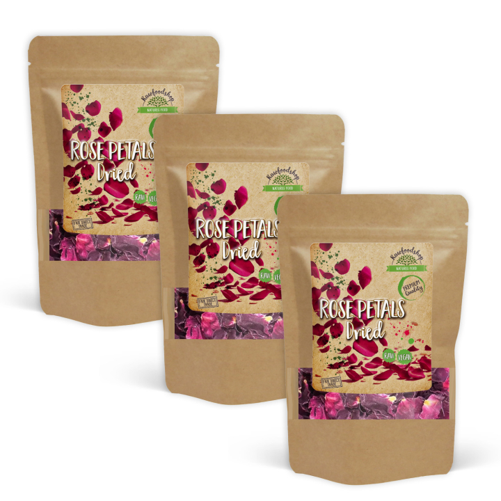 Rosenblad Tørkede 125g x 3 pakker i gruppen Råvarer & Drikke / Baking / Spiselige blomster hos Rawfoodshop Scandinavia AB (82431125-SET3)