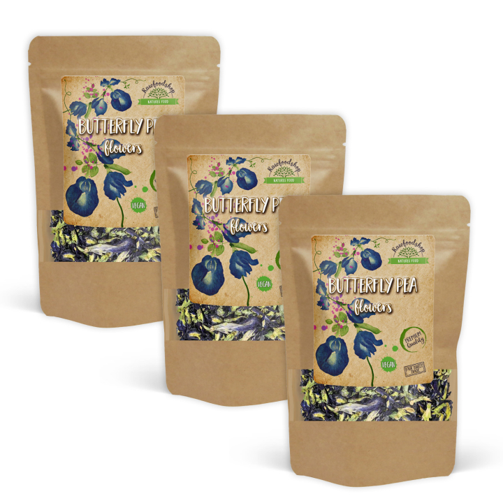 Butterfly Pea Flowers 125g x 3 pakker i gruppen Råvarer & Drikke / Baking / Spiselige blomster hos Rawfoodshop Scandinavia AB (82434125-SET3)