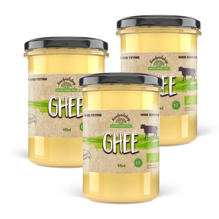 Ghee ØKO 440 ml x 3 bokser i gruppen Råvarer & Drikke / Spiskammer / Smør & Kremede Pålegg hos Rawfoodshop Scandinavia AB (8591344-SET3)