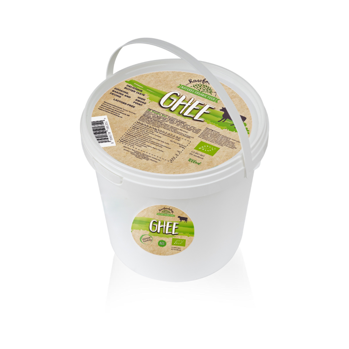 Ghee ØKO 1000 ml i gruppen Råvarer & Drikke / Spiskammer / Oljer / Smør og fett hos Rawfoodshop Scandinavia AB (8591351)