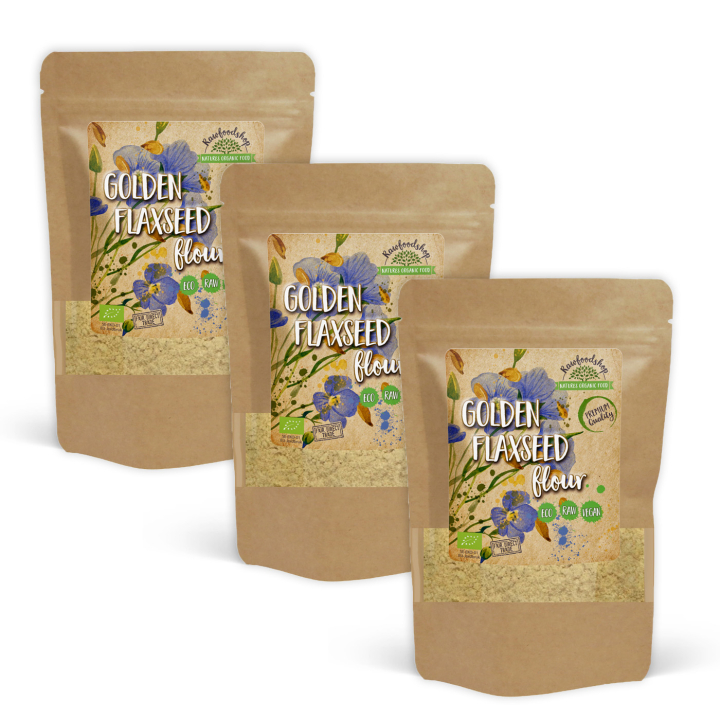 Linfrømel Gul ØKO 500g x 3 pakker i gruppen Råvarer & Drikke / Baking / Mel hos Rawfoodshop Scandinavia AB (9341-SET3)
