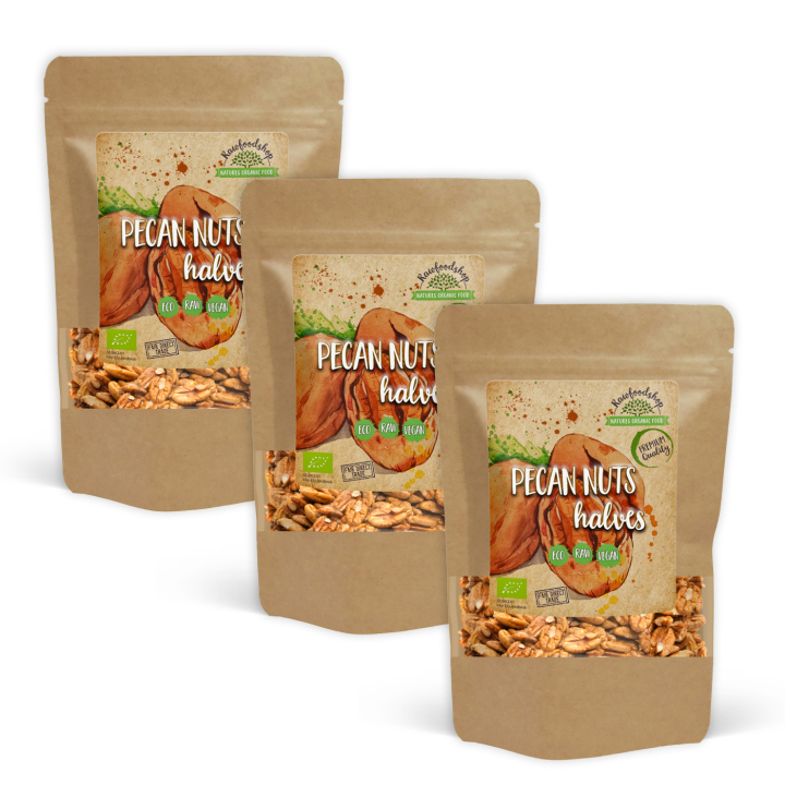 Pekannøtter Premium RAW ØKO 250g x 3 pakker i gruppen Råvarer & Drikke / Nøtter / Pekannøtter hos Rawfoodshop Scandinavia AB (A1005-SET3)