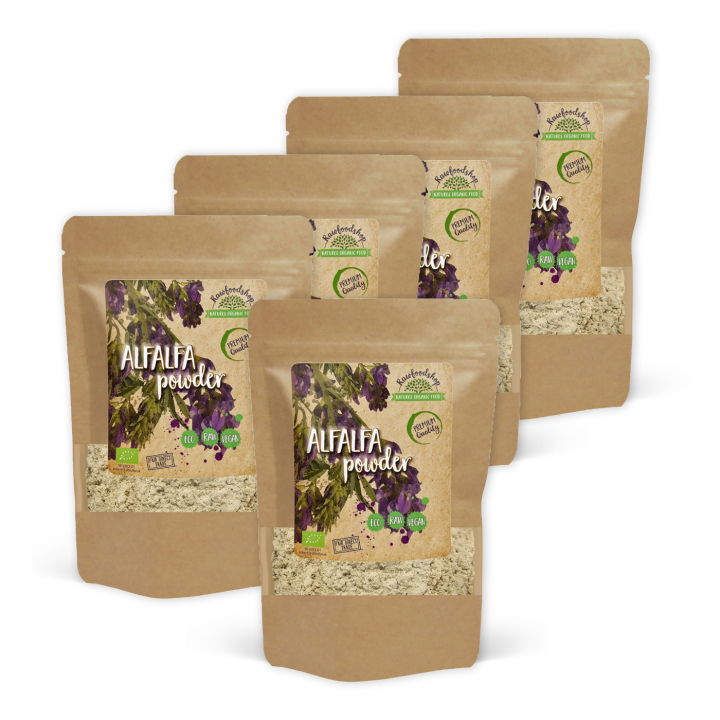 Alfalfa Pulver ØKO 125g x 5 pakker i gruppen Råvarer & Drikke / Helsekost / Grønne Pulver hos Rawfoodshop Scandinavia AB (A1010-SET5)