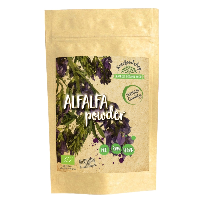 Alfalfa Pulver ØKO 125g i gruppen Helse / Urter, alger & sopp / Greenfood hos Rawfoodshop Scandinavia AB (A1010)