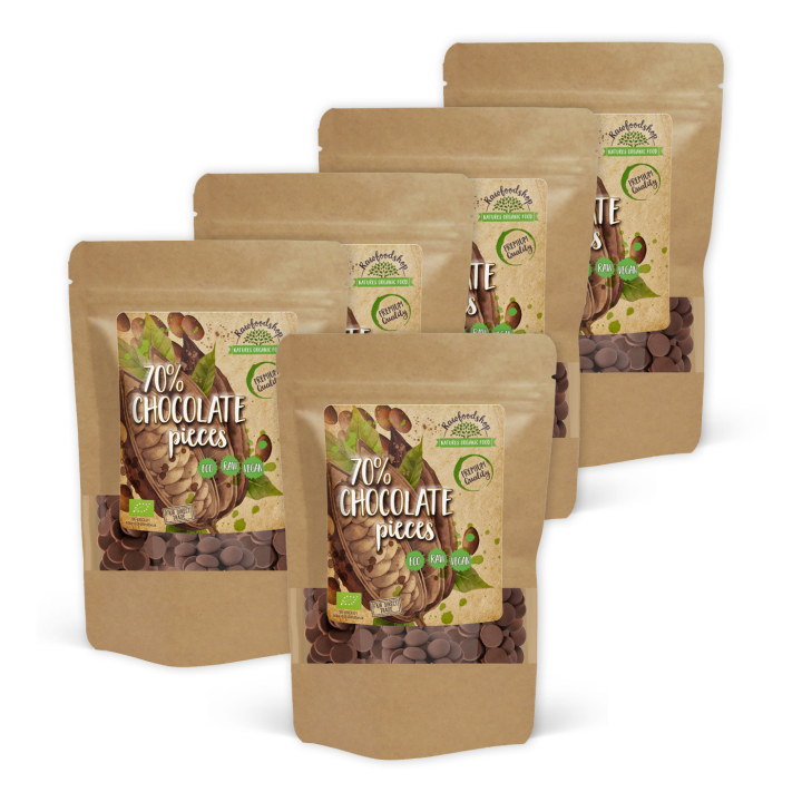 Sjokoladeknapper fra Peru 70% ØKO 500g x 5 pakker i gruppen Råvarer & Drikke / Baking / Kakaoprodukter hos Rawfoodshop Scandinavia AB (AB0421500-SET5)
