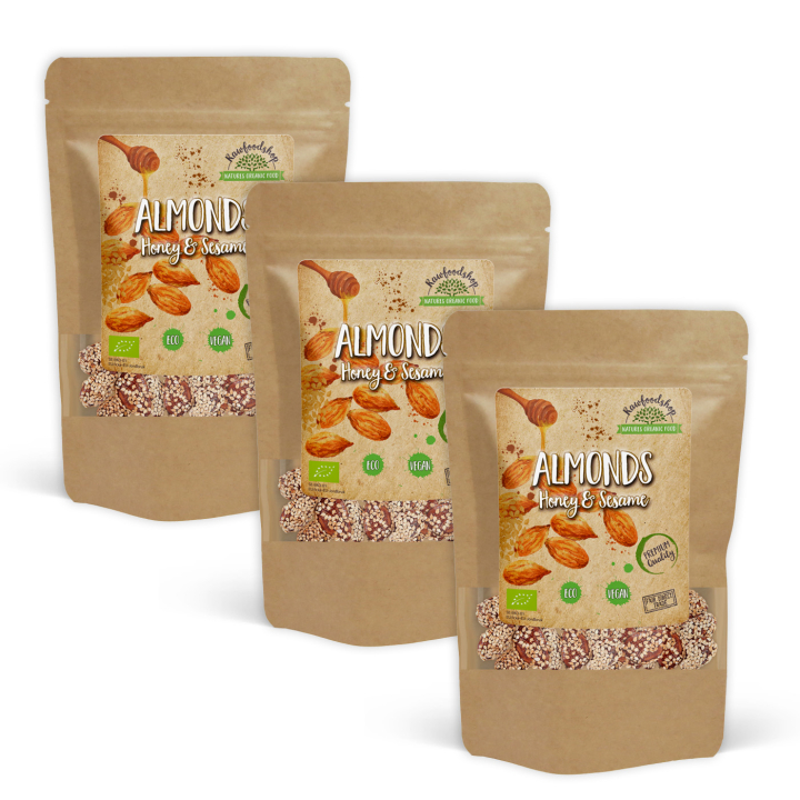 Mandel Honning & Sesam ØKO 200g x 3 pakker i gruppen Råvarer & Drikke / Godteri og sjokolade / Snacks hos Rawfoodshop Scandinavia AB (AMSE5200-SET3)