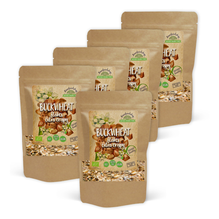 Bokhvete flakes Sprø ØKO 200g x 5 pakker i gruppen Råvarer & Drikke / Baking / Korn og flak hos Rawfoodshop Scandinavia AB (BFK20-SET5)