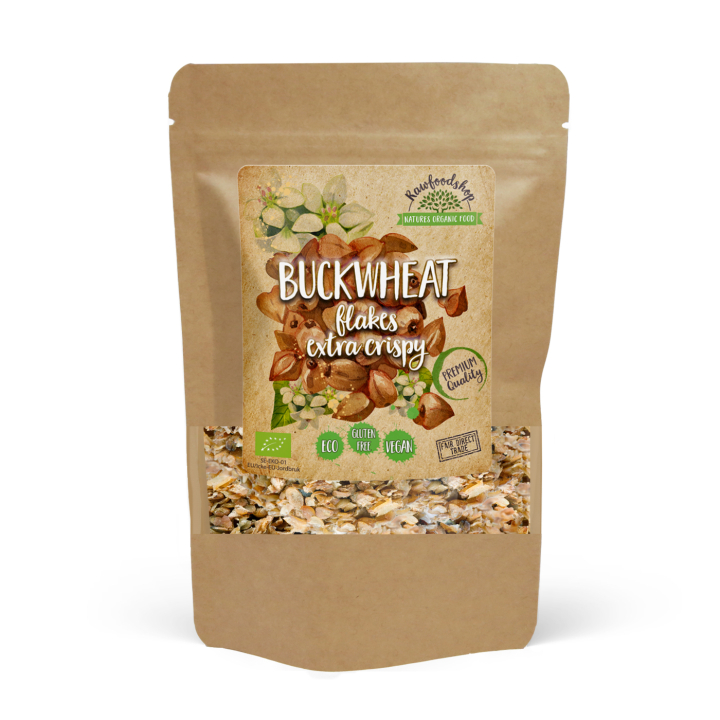 Bokhvete flakes Sprø ØKO 200g i gruppen Råvarer & Drikke / Baking / Korn og flak hos Rawfoodshop Scandinavia AB (BFK20)