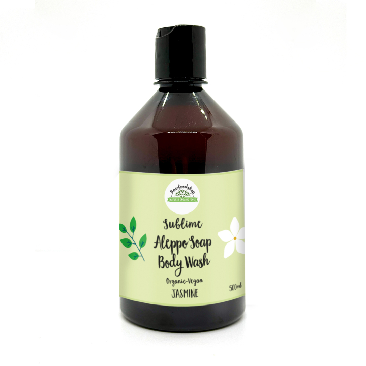 Aleppo Flytende Såpe Jasmin ØKO 500ml i gruppen Hud & Kropp / Kropp / Dusjsåpe hos Rawfoodshop Scandinavia AB (BN1023)