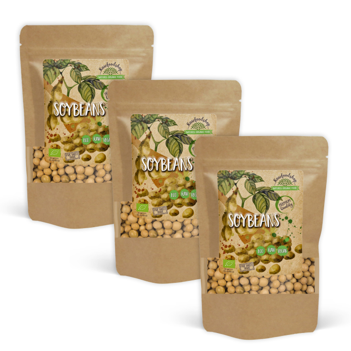 Soyabønner ØKO 500g x 3 pakker i gruppen Råvarer & Drikke / Spiskammer / Belgvekster / Bønner hos Rawfoodshop Scandinavia AB (BON6-SET3)