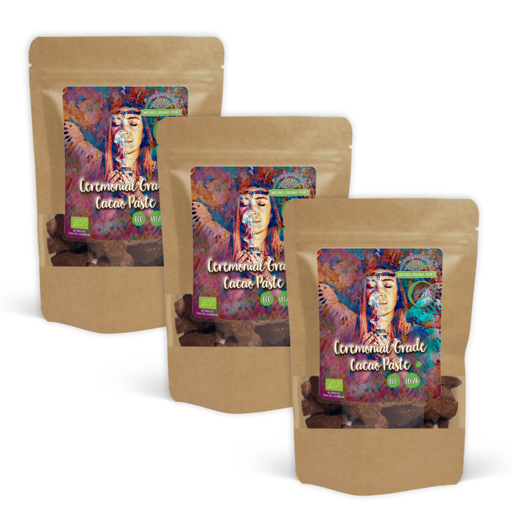 Ceremonial Grade Kakaomassa ØKO 200g x 3 pakker i gruppen Råvarer & Drikke / Baking / Kakaoprodukter hos Rawfoodshop Scandinavia AB (CACAOLAB01200-SET3)