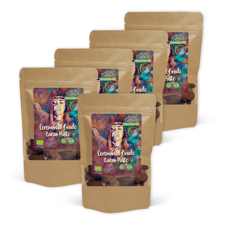 Ceremonial Grade Kakaomassa ØKO 200g x 5 pakker i gruppen Råvarer & Drikke / Baking / Kakaoprodukter hos Rawfoodshop Scandinavia AB (CACAOLAB01200-SET5)