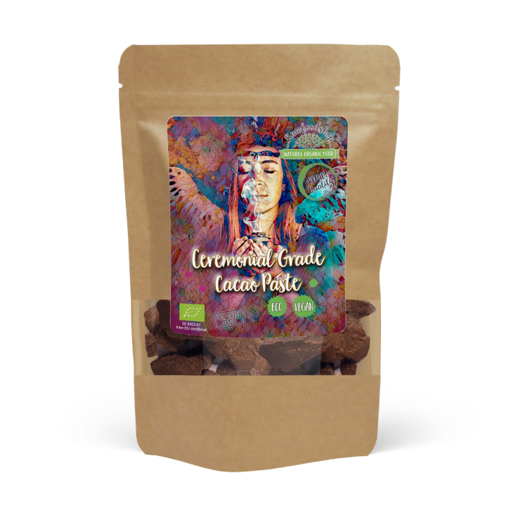 Ceremonial Grade Kakaomassa ØKO 200g i gruppen Råvarer & Drikke / Baking / Kakaoprodukter hos Rawfoodshop Scandinavia AB (CACAOLAB01200)