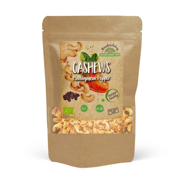 Cashewnøtter Madagaskar Pepper ØKO 200g i gruppen Råvarer & Drikke / Nøtter / Cashewnøtter hos Rawfoodshop Scandinavia AB (CAJPOIV5-200)