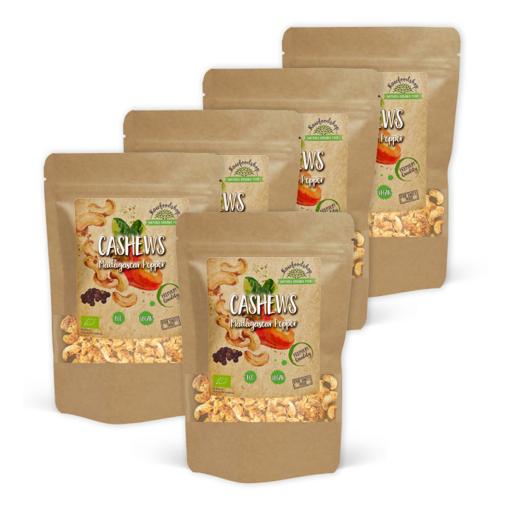 Cashewnøtter Madagaskar Pepper ØKO 200g x 5 pakker i gruppen Råvarer & Drikke / Nøtter / Cashewnøtter hos Rawfoodshop Scandinavia AB (CAJPOIV5200-SET5)