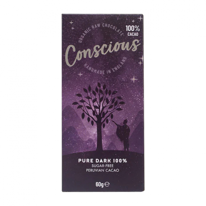 Pure Dark 100% Kakao Sjokolade Bar ØKO 60g i gruppen Råvarer & Drikke / Godteri og sjokolade / Sjokolade og bars hos Rawfoodshop Scandinavia AB (CC10060)