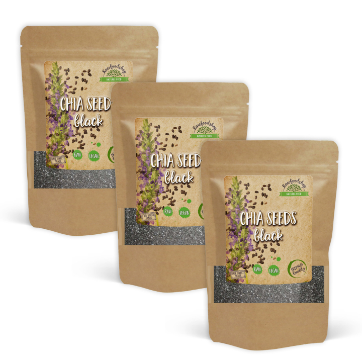 Chiafrø Svarte 1kg x 3 pakker i gruppen Råvarer & Drikke / Helsekost / Frø hos Rawfoodshop Scandinavia AB (CHISVA1-SET3)