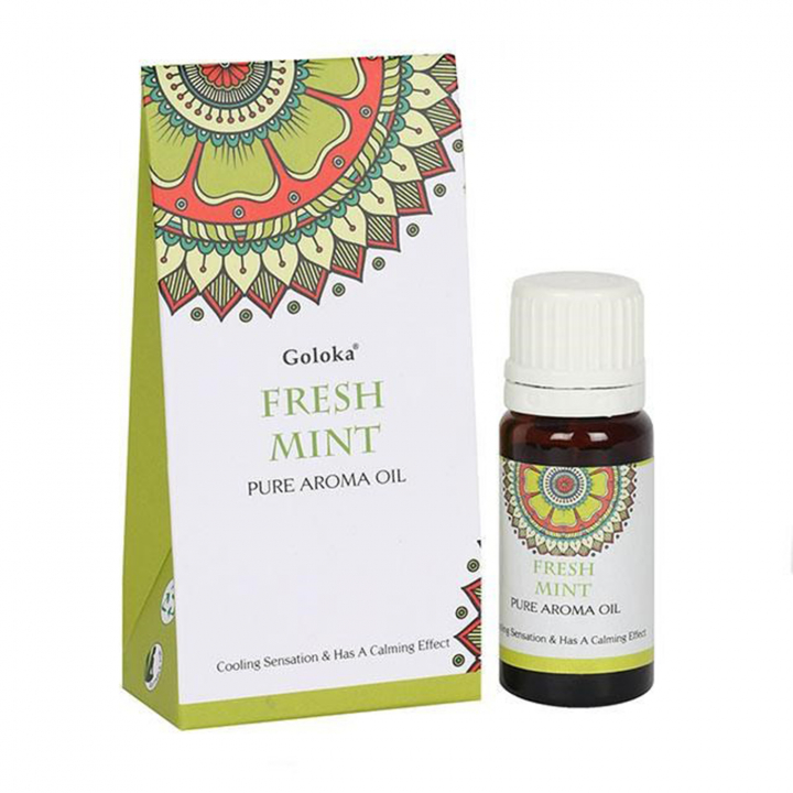 Goloka Fresh Mint Duftolje 10ml i gruppen Hjem & Sjel / Ritual & Seremoni / Røkelse, Llys og Dufter hos Rawfoodshop Scandinavia AB (FO_35827)