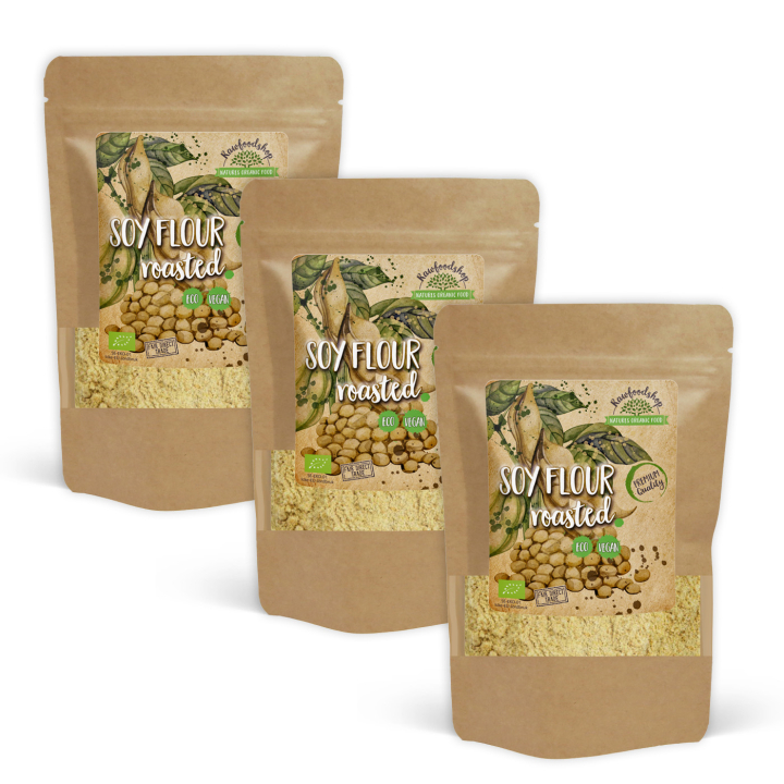 Soyamel Ristet ØKO 500g x 3 pakker i gruppen Råvarer & Drikke / Baking / Mel hos Rawfoodshop Scandinavia AB (GLUMJO003-SET3)