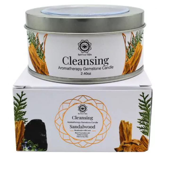 Krystalllys Cleansing Sandalwood 70g i gruppen Hjem & Sjel / Ritual & Seremoni / Duftoljer & Lys hos Rawfoodshop Scandinavia AB (GRE3431108)