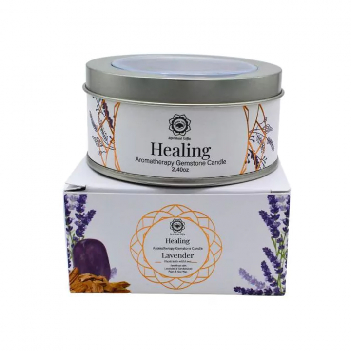 Krystalllys Healing Lavender 70g i gruppen Hjem & Sjel / Ritual & Seremoni / Duftoljer & Lys hos Rawfoodshop Scandinavia AB (GRE3431139)