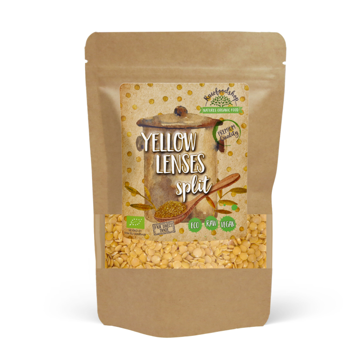 Linser Gule Delte ØKO 1kg i gruppen Råvarer & Drikke / Spiskammer / Belgvekster hos Rawfoodshop Scandinavia AB (GULI11)