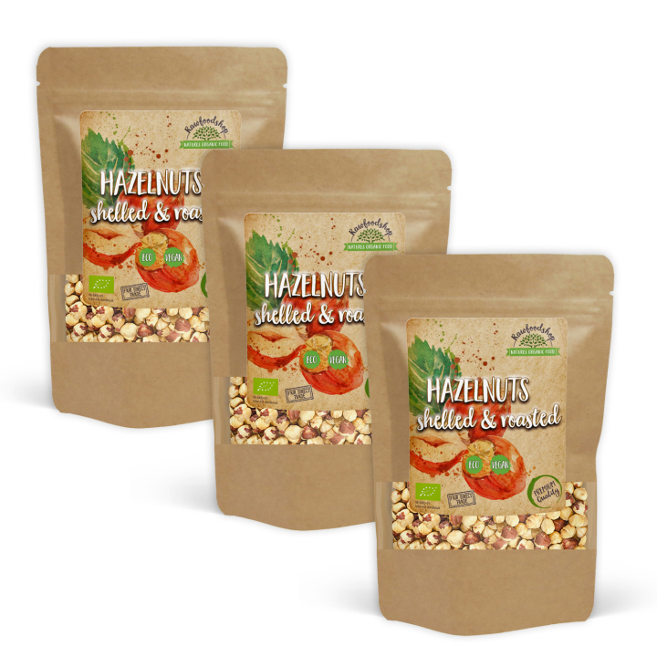 Hasselnøtter skrellede og ristede ØKO 200g x 3 pakker i gruppen Råvarer & Drikke / Nøtter / Hasselnøtter hos Rawfoodshop Scandinavia AB (HATO1-SET3)