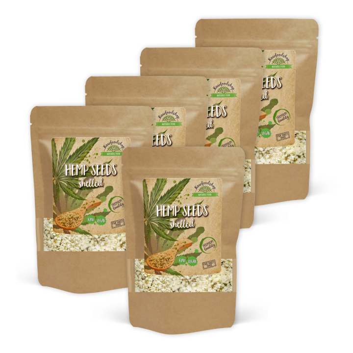 Hampfrø Skrelt 500g x 5 pakker i gruppen Råvarer & Drikke / Helsekost / Hamp hos Rawfoodshop Scandinavia AB (HEMEU5-SET5)