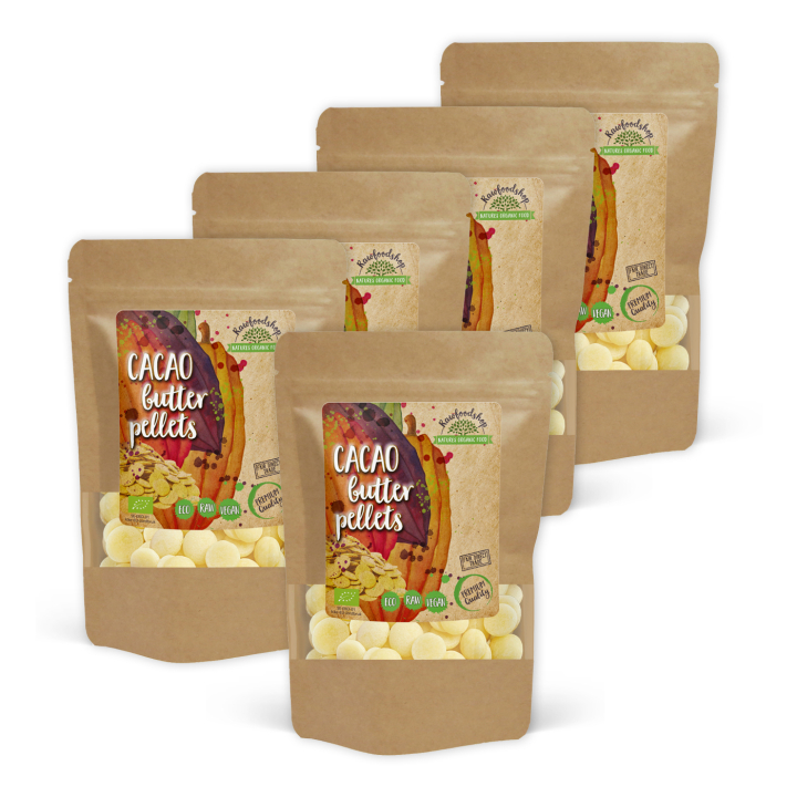 Kakaosmør Pellets RAW ØKO 250g x 5 pakker i gruppen Råvarer & Drikke / Baking / Kakaoprodukter hos Rawfoodshop Scandinavia AB (HITB050002250-SET5)