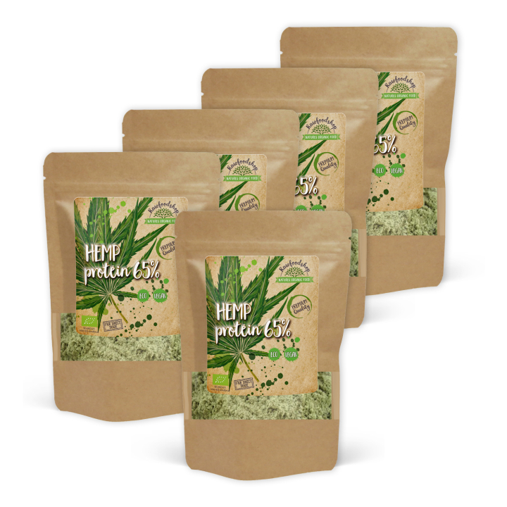 Hampaprotein 65% ØKO 500g x 5 pakker i gruppen Råvarer & Drikke / Helsekost / Proteinpulver hos Rawfoodshop Scandinavia AB (HMP50-SET5)