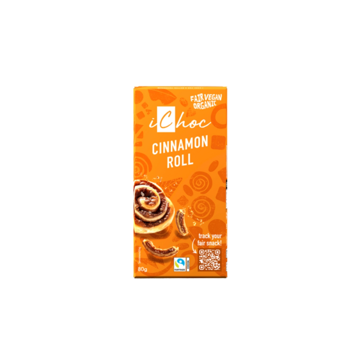 Sjokolade Cinnamon Roll ØKO 80g i gruppen Råvarer & Drikke / Godteri og sjokolade / Sjokolade og bars hos Rawfoodshop Scandinavia AB (ICHOC02)