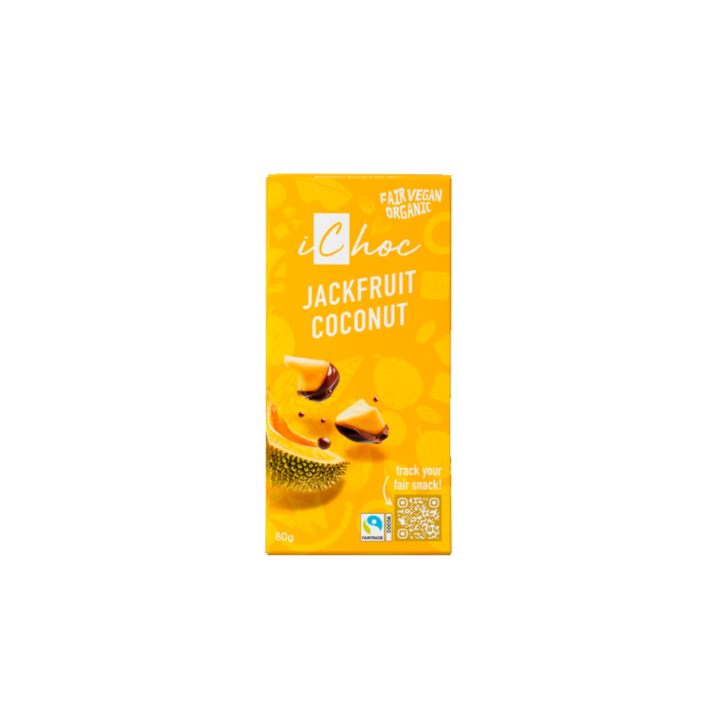 Sjokolade Jackfruit Coconut ØKO 80g i gruppen Råvarer & Drikke / Godteri og sjokolade / Sjokolade og bars hos Rawfoodshop Scandinavia AB (ICHOC04-1)