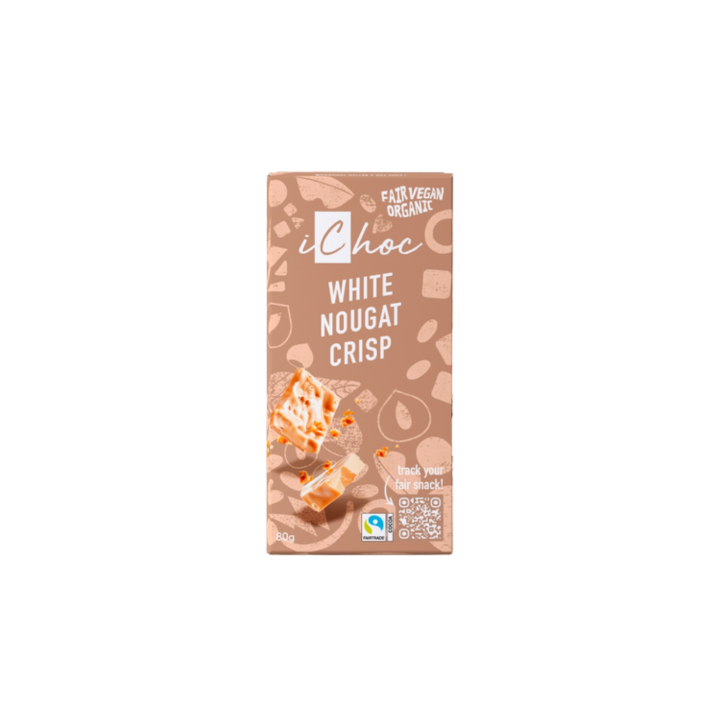 White Nougat Crisp ØKO 80g i gruppen Råvarer & Drikke / Godteri og sjokolade / Sjokolade og bars hos Rawfoodshop Scandinavia AB (ICHOC05)