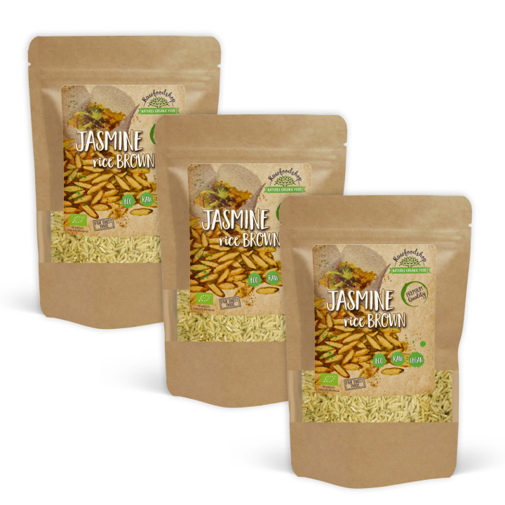 Jasminris Brun Råris ØKO 500g x 3 pakker i gruppen Råvarer & Drikke / Spiskammer / Ris og bygg hos Rawfoodshop Scandinavia AB (JRB50-SET3)