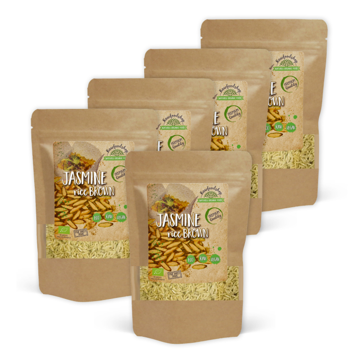 Jasminris Brun Råris ØKO 500g x 5 pakker i gruppen Råvarer & Drikke / Spiskammer / Ris og bygg hos Rawfoodshop Scandinavia AB (JRB50-SET5)