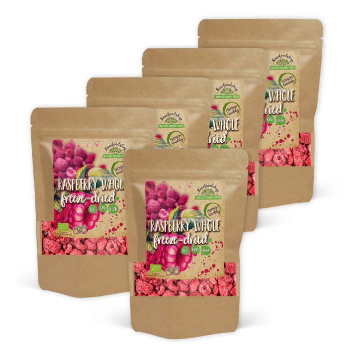 Bringebær Frysetørket Hele ØKO 50g x 5 pakker i gruppen Råvarer & Drikke / Frukt og bær / Bringebær hos Rawfoodshop Scandinavia AB (K20020001018001-SET5)