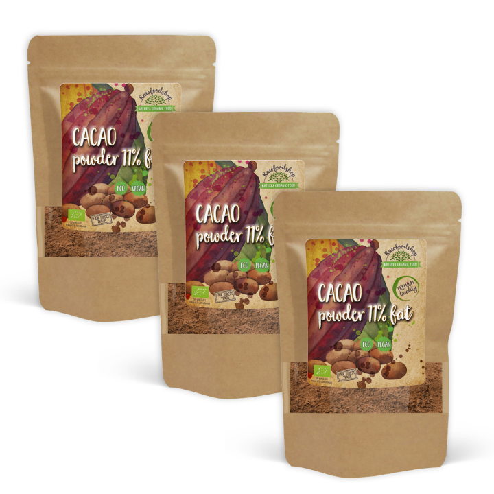 Kakaopulver 11% ØKO 500g x 3 pakker i gruppen Råvarer & Drikke / Baking / Kakaoprodukter hos Rawfoodshop Scandinavia AB (KAK115-SET3)
