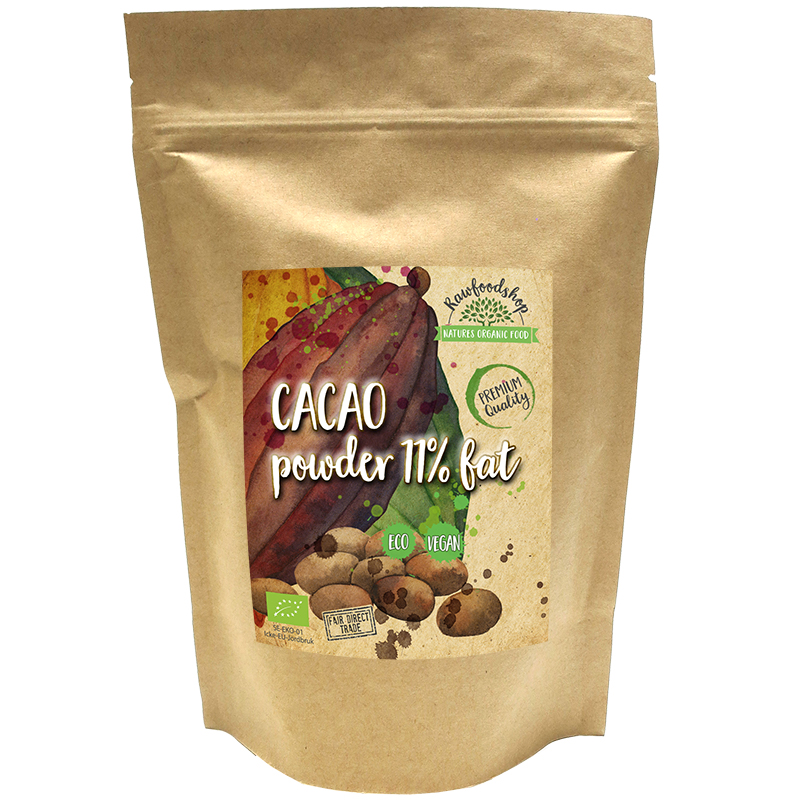 Kakaopulver 11% ØKO 1kg i gruppen Råvarer & Drikke / Baking og matlaging / Kakaoprodukter hos Rawfoodshop Scandinavia AB (KAK118)