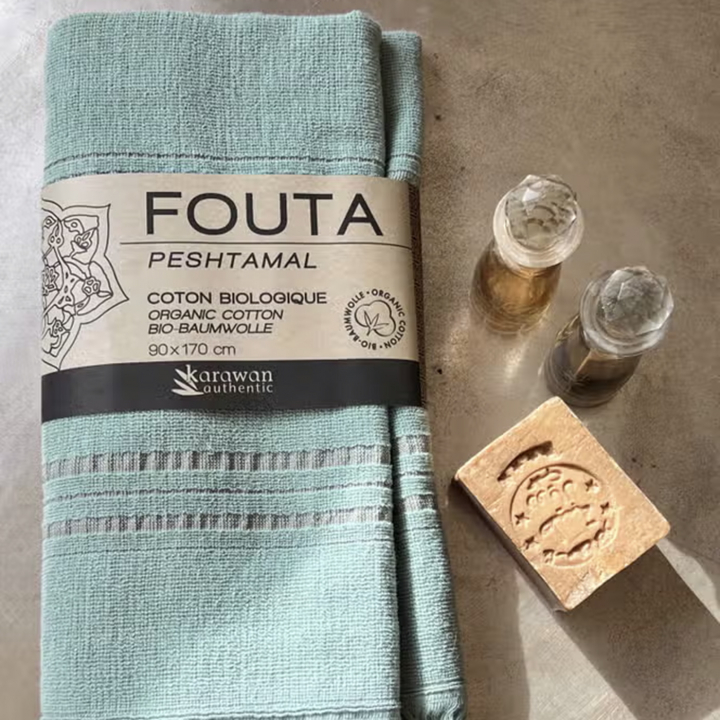 Håndkle Fouta Dolce Jade i gruppen Kroppspleie / Ferdige produkter hos Rawfoodshop Scandinavia AB (KF09JA)