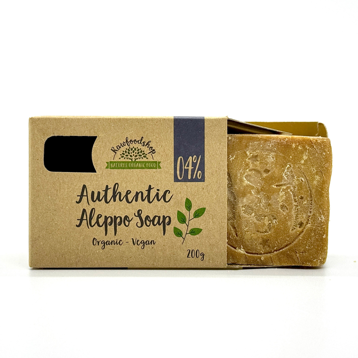 Aleppo-såpe Laurbærolje 4% ØKO 200g i gruppen Hud & Kropp / Kropp / Dusjsåpe hos Rawfoodshop Scandinavia AB (KNNBEC1)