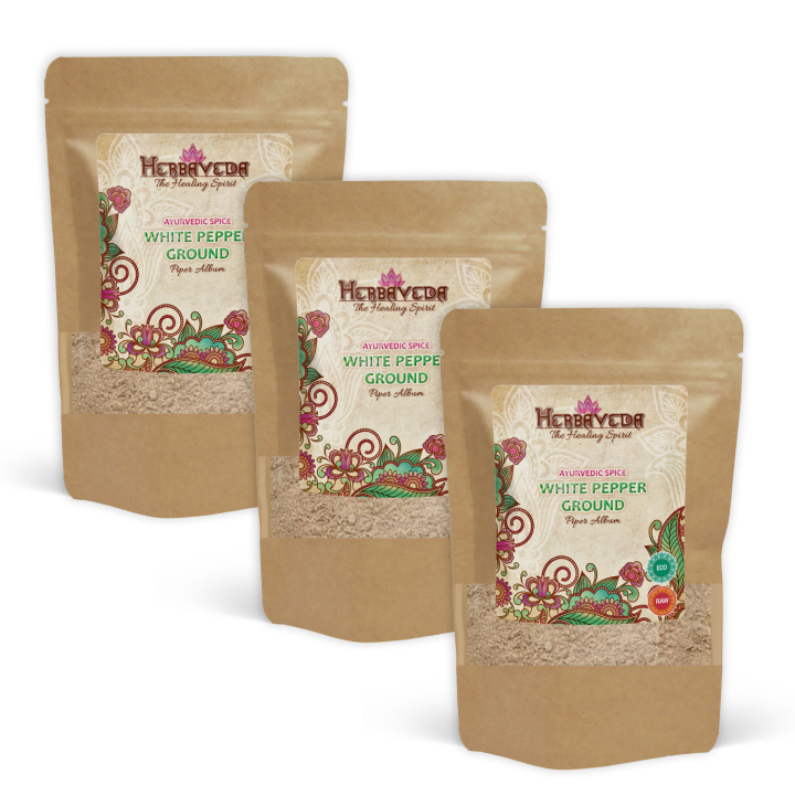 Hvit pepper Mal ØKO 50g x 3 pakker i gruppen Råvarer & Drikke / Spiskammer / Krydder & Salt hos Rawfoodshop Scandinavia AB (KRY101-SET3)