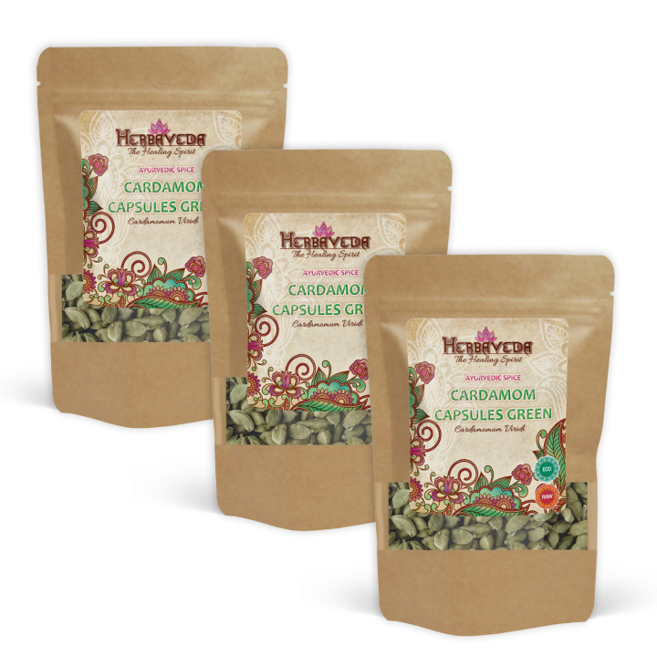 Kardemomme Hele kapsler ØKO 50g x 3 pakker i gruppen Råvarer & Drikke / Spiskammer / Krydder & Salt hos Rawfoodshop Scandinavia AB (KRYDD06-SET3)