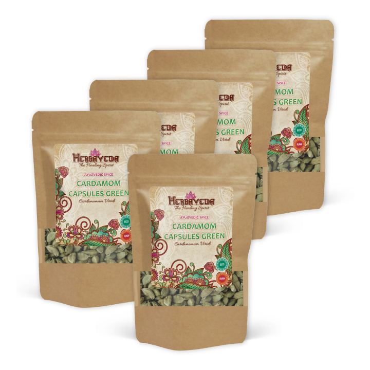 Kardemomme Hele kapsler ØKO 50g x 5 pakker i gruppen Råvarer & Drikke / Spiskammer / Krydder & Salt hos Rawfoodshop Scandinavia AB (KRYDD06-SET5)